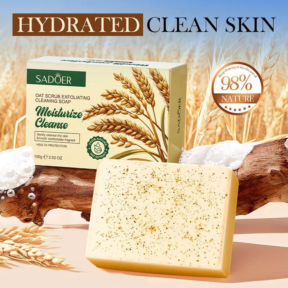 Skincare Oat - สบู่ขัดผิวข้าวโอ๊ต สบู่ทำความสะอาดผิวอย่างอ่อนโยน ให้ความชุ่มชื้น ทำความสะอาดล้ำลึก สบู่สำหรับผิวหน้าและผิวกาย ช่วยให้ผิวขาวกระจ่างใส