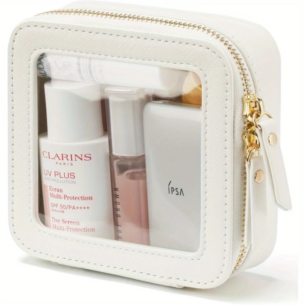 Skincare Dior - กระเป๋าเครื่องสําอางขนาดเล็กสําหรับกระเป๋ามินิแต่งหน้าสําหรับน่ารักกระเป๋าใส Travel Organizer สําหรับแป้งกันน้ํากระเป๋าสแควร์ซิป