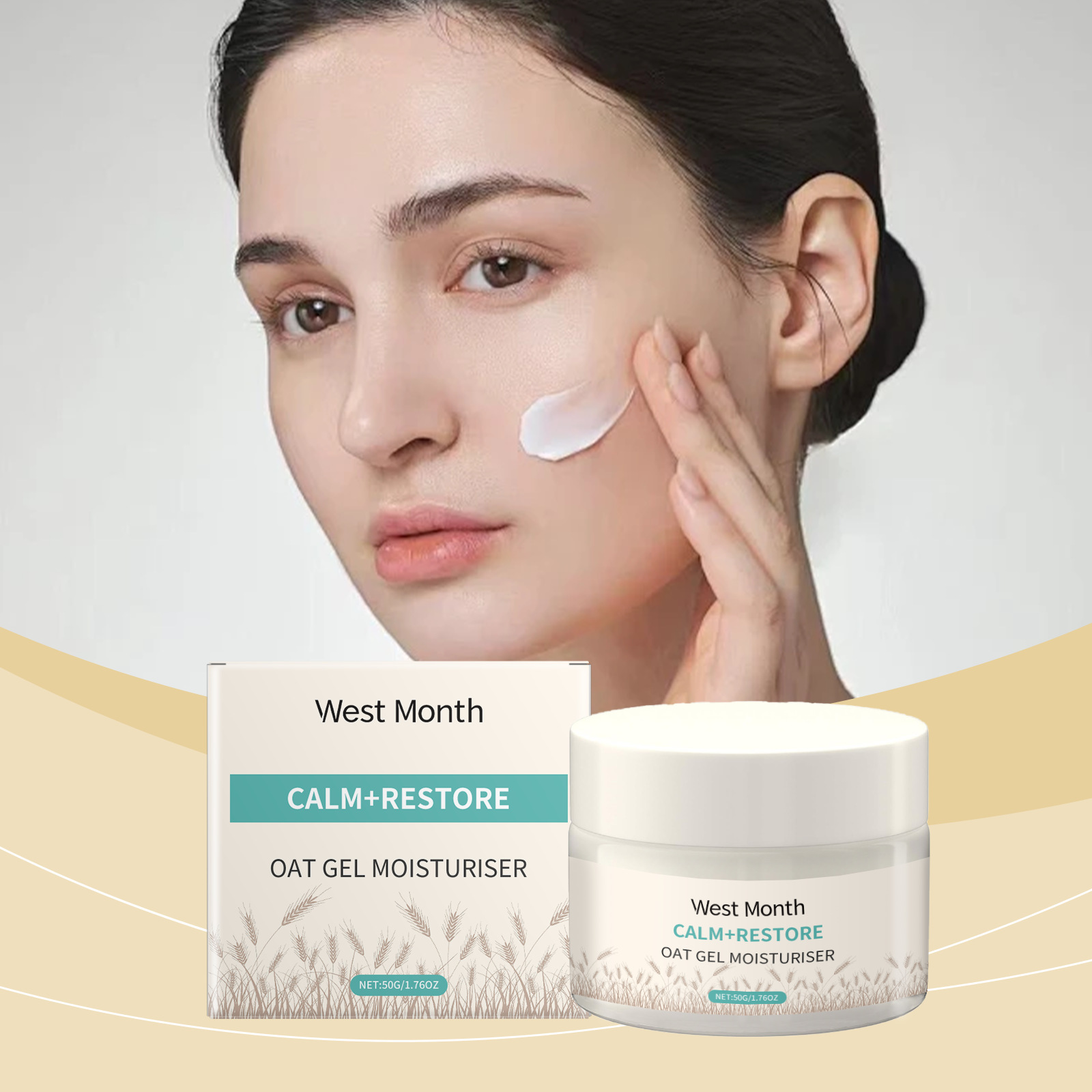 Skincare Oat - ครีมบำรุงผิวหน้าข้าวโอ๊ต 50 กรัม: บำรุงล้ำลึก, ดูแลผิวอย่างอ่อนโยน, โลชั่นเพิ่มความชุ่มชื้นและบำรุงผิว